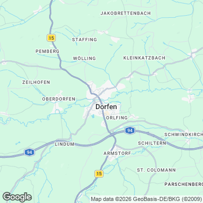 Karte von Dorfen und Umgebung