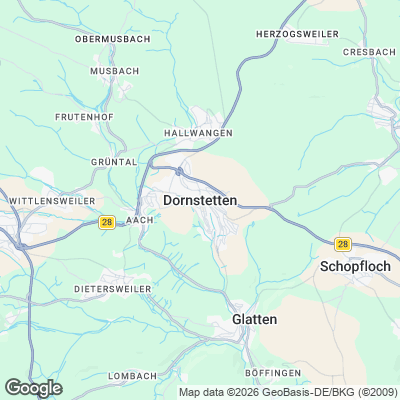 Karte von Dornstetten und Umgebung