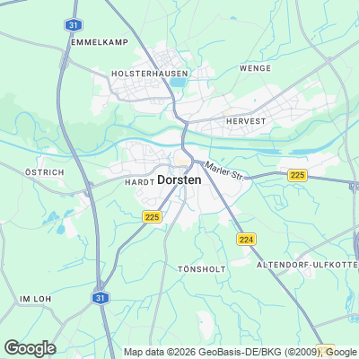 Karte von Dorsten und Umgebung