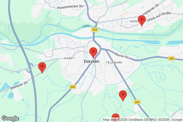 Karte mit Entrümpelungsaufträgen in Dorsten