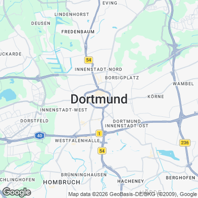 Karte von Dortmund und Umgebung