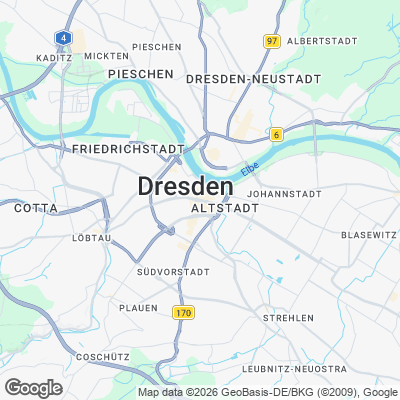 Karte von Dresden und Umgebung