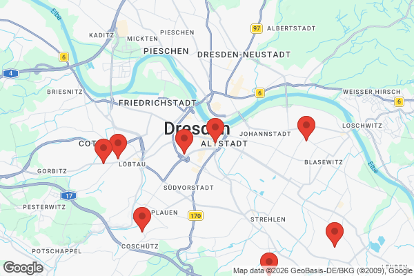 Karte mit Entrümpelungsaufträgen in Dresden