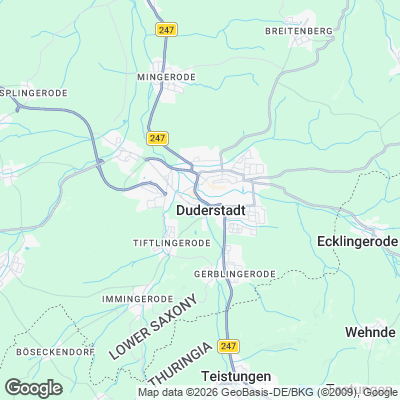 Karte von Duderstadt und Umgebung