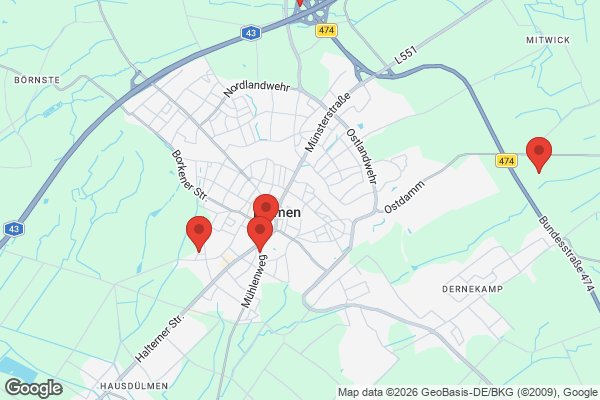 Karte mit Entrümpelungsaufträgen in Dülmen