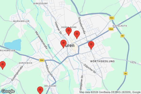 Karte mit Entrümpelungsaufträgen in Düren