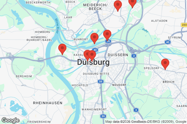 Karte mit Entrümpelungsaufträgen in Duisburg