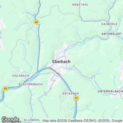 Karte von Eberbach und Umgebung