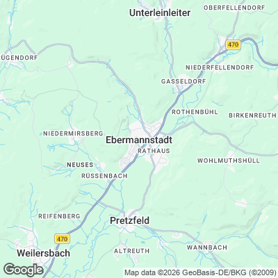 Karte von Ebermannstadt und Umgebung