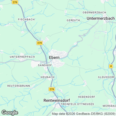 Karte von Ebern und Umgebung
