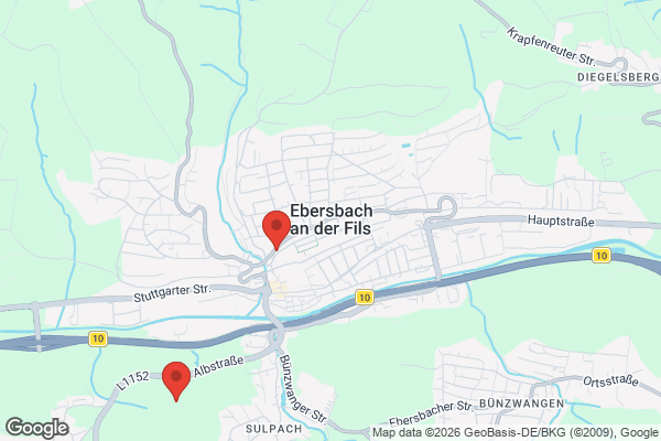 Karte mit Entrümpelungsaufträgen in Ebersbach an der Fils