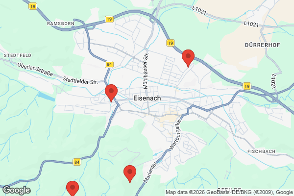 Karte mit Entrümpelungsaufträgen in Eisenach