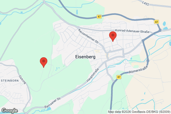 Karte mit Entrümpelungsaufträgen in Eisenberg (Pfalz)