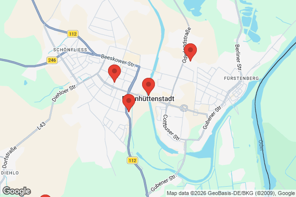 Karte mit Entrümpelungsaufträgen in Eisenhüttenstadt