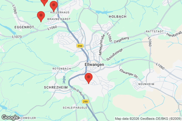 Karte mit Entrümpelungsaufträgen in Ellwangen