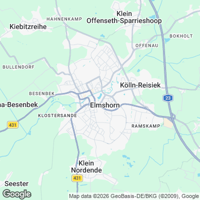 Karte von Elmshorn und Umgebung