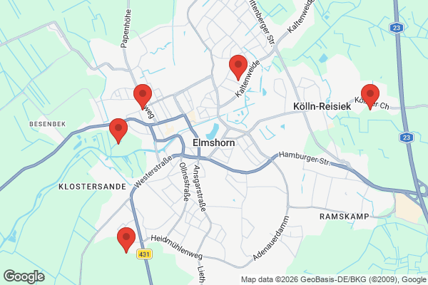 Karte mit Entrümpelungsaufträgen in Elmshorn