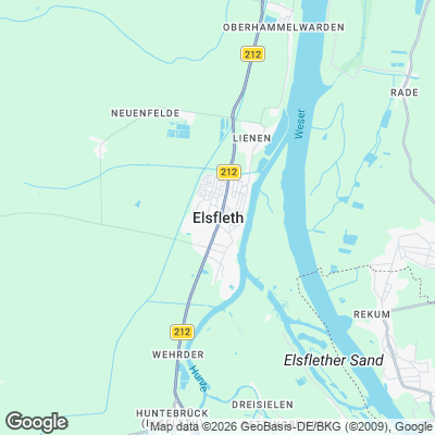 Karte von Elsfleth und Umgebung