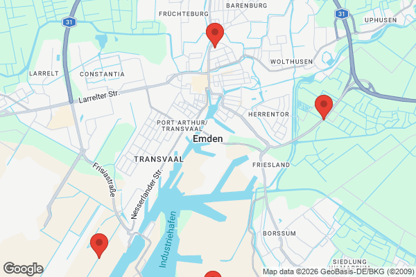 Karte mit Entrümpelungsaufträgen in Emden