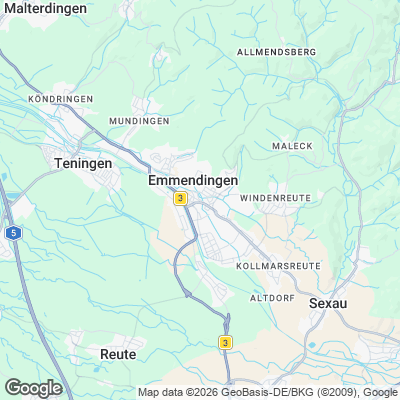 Karte von Emmendingen und Umgebung