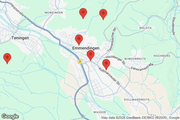 Karte mit Entrümpelungsaufträgen in Emmendingen