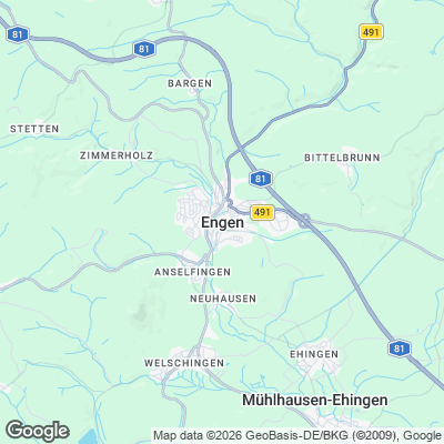 Karte von Engen und Umgebung