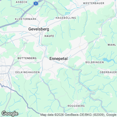 Karte von Ennepetal und Umgebung