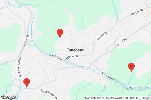 Karte mit Entrümpelungsaufträgen in Ennepetal