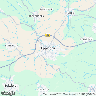 Karte von Eppingen und Umgebung