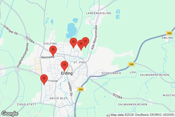Karte mit Entrümpelungsaufträgen in Erding