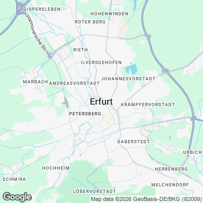 Karte von Erfurt und Umgebung