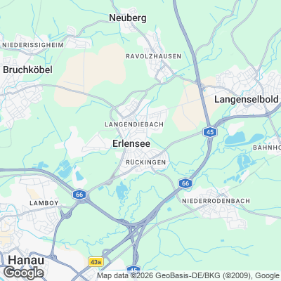 Karte von Erlensee und Umgebung