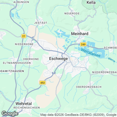 Karte von Eschwege und Umgebung
