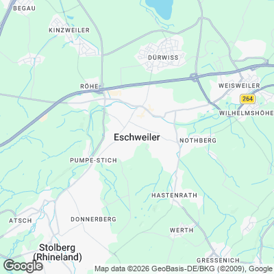 Karte von Eschweiler und Umgebung