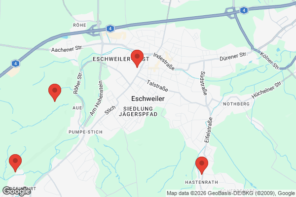 Karte mit Entrümpelungsaufträgen in Eschweiler