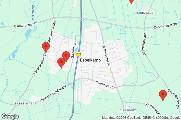 Karte mit Entrümpelungsaufträgen in Espelkamp