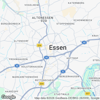 Karte von Essen und Umgebung