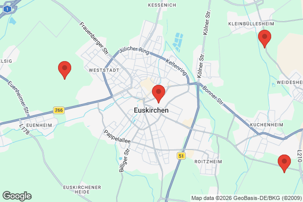 Karte mit Entrümpelungsaufträgen in Euskirchen