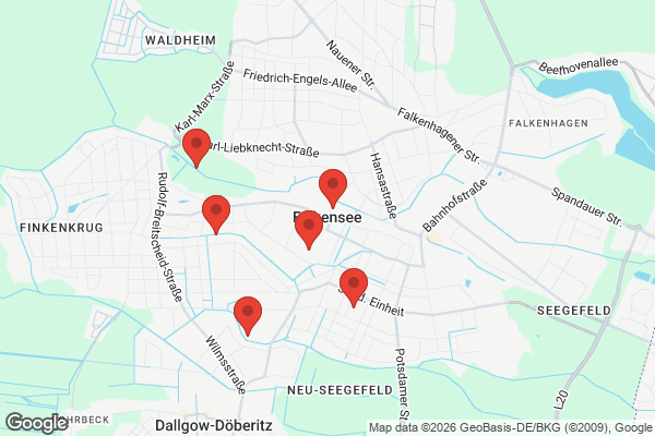 Karte mit Entrümpelungsaufträgen in Falkensee