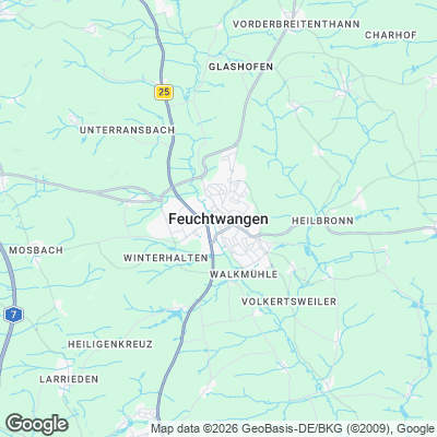 Karte von Feuchtwangen und Umgebung