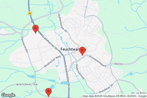 Karte mit Entrümpelungsaufträgen in Feuchtwangen