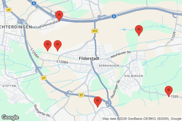 Karte mit Entrümpelungsaufträgen in Filderstadt