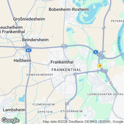 Karte von Frankenthal und Umgebung