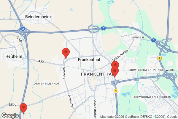 Karte mit Entrümpelungsaufträgen in Frankenthal