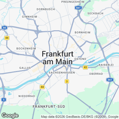 Karte von Frankfurt und Umgebung