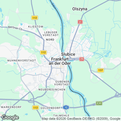 Karte von Frankfurt an der Oder und Umgebung