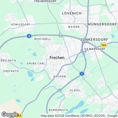 Karte von Frechen und Umgebung