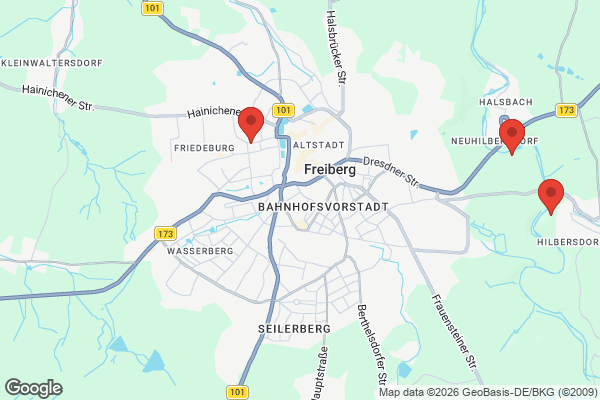 Karte mit Entrümpelungsaufträgen in Freiberg