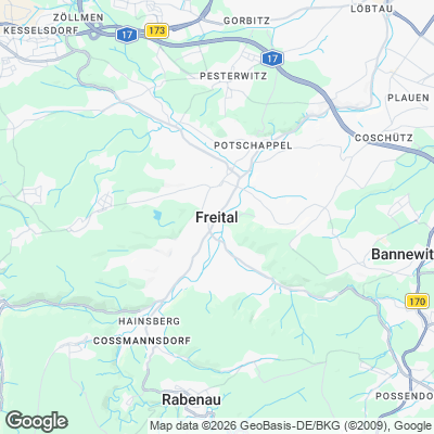 Karte von Freital und Umgebung