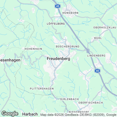 Karte von Freudenberg und Umgebung